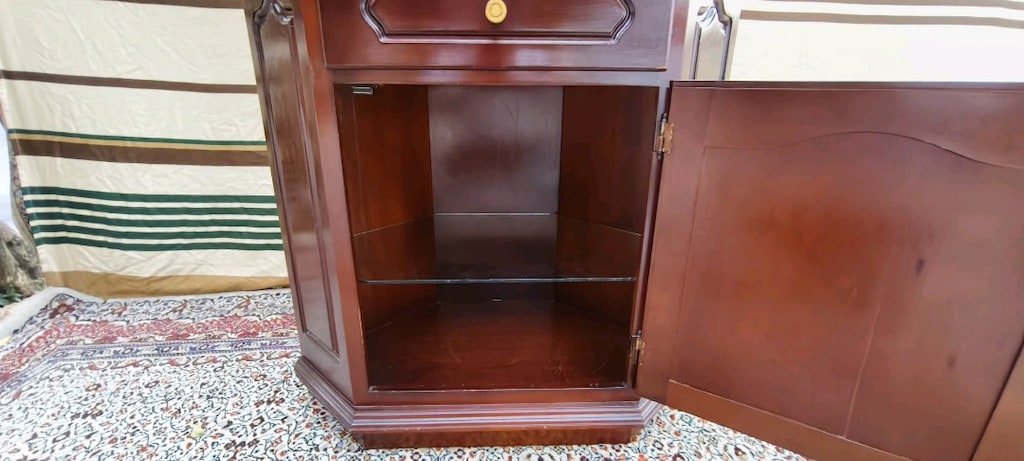 Vintage köşe vitrin gümüşlük - 10
