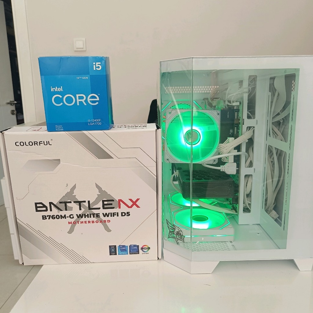 İNTEL İ5 12400F 16 GB GEFORCE RTX 3050 BEYAZ AKVARYUM GMNG BİLGİSAYAR - 6