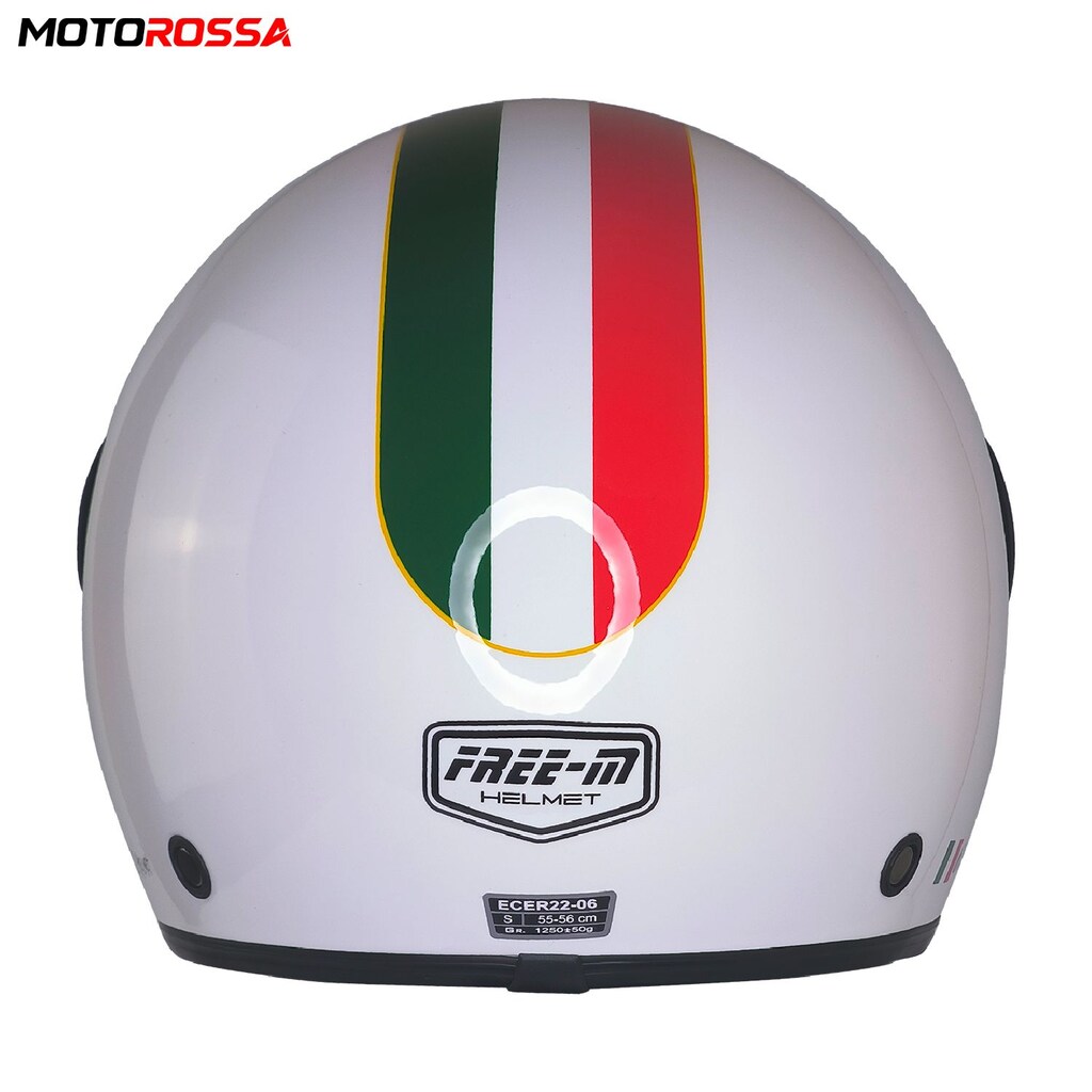 SIFIR FREE-M Beyaz Yarım Motosiklet Kaskı İtalian Gold | MOTOROSSA - 3