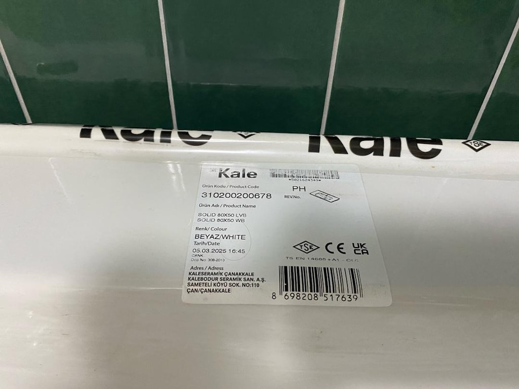 KALE Marka Tezgah Üstü Lavabo 80*50 - 5