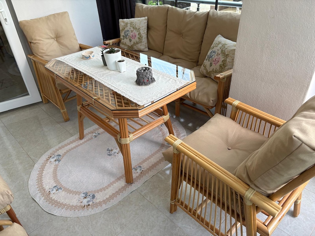 Balkon Takımı Bahçe Takımı Bambu Hiç kullanılmadı