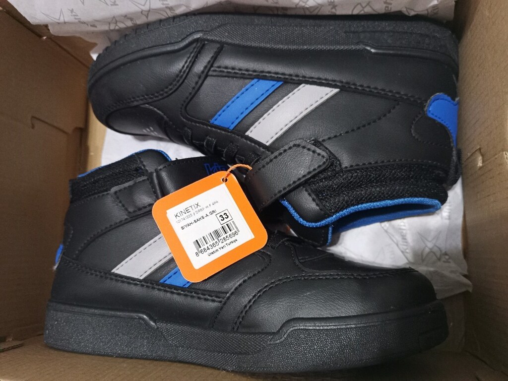 33 NUMARA Kinetix ErkekÇocuk High Sneaker DREP HI F 4PR Siyah-Saks-Gri - 2