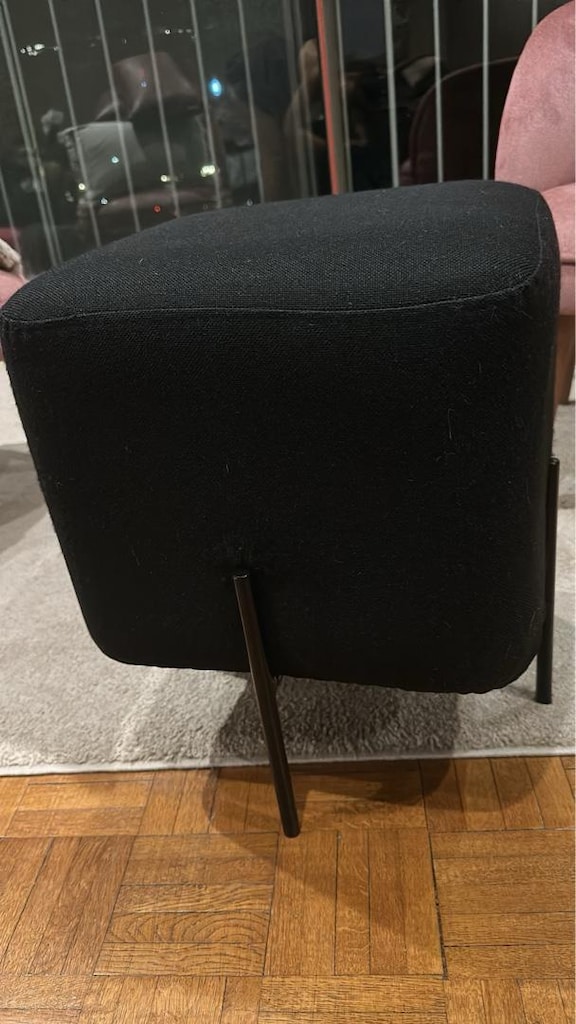 Ikea siyah keten küçük puf - 2