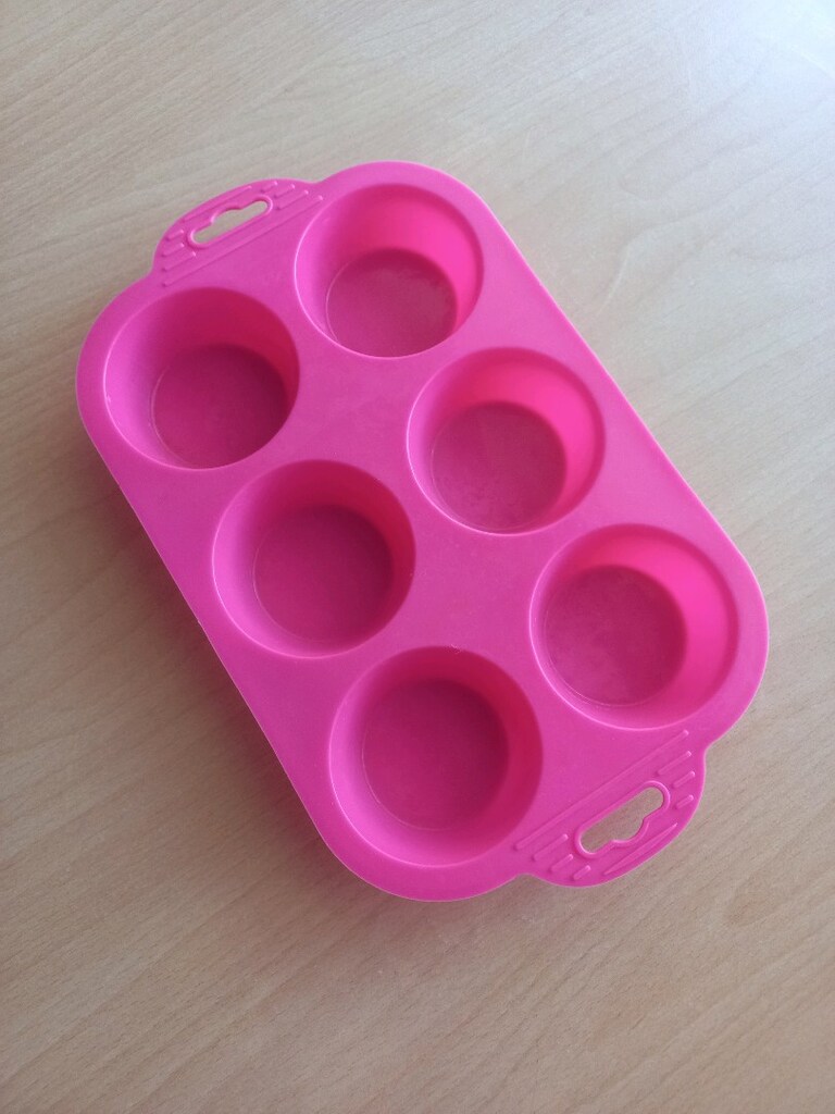 6'lı pembe silikon muffin ve kek kalıbı. - 2