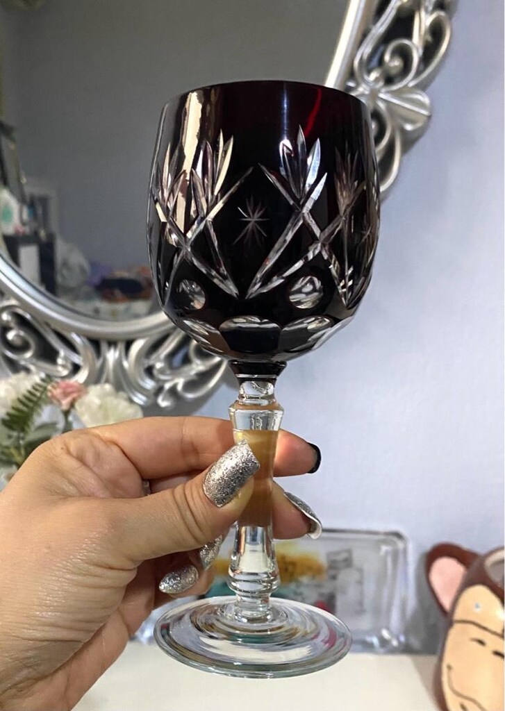 Antika Çekoslovak Bohem Kristal Kadeh - 15