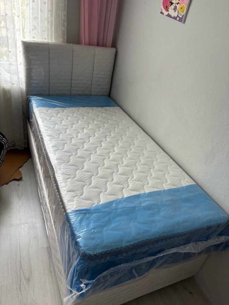 TEK KİŞİLİK BAZA BAŞLIK YATAK ÇELİK KONDİSYON - 5