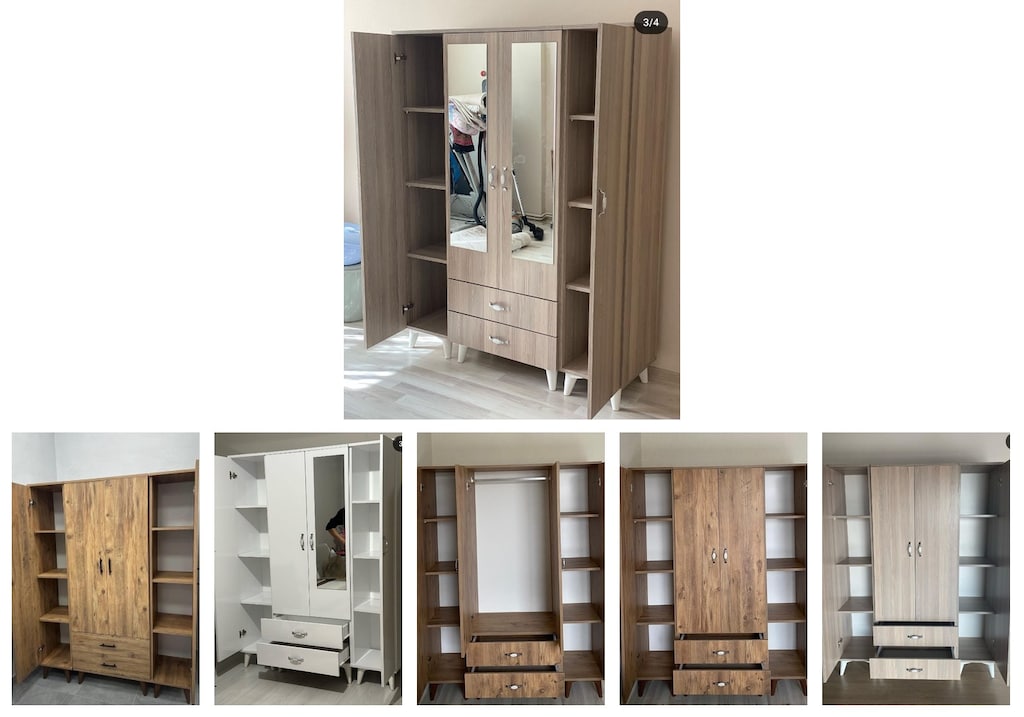 4 kapaklı elbise dolabı lduzlzvymw - 6