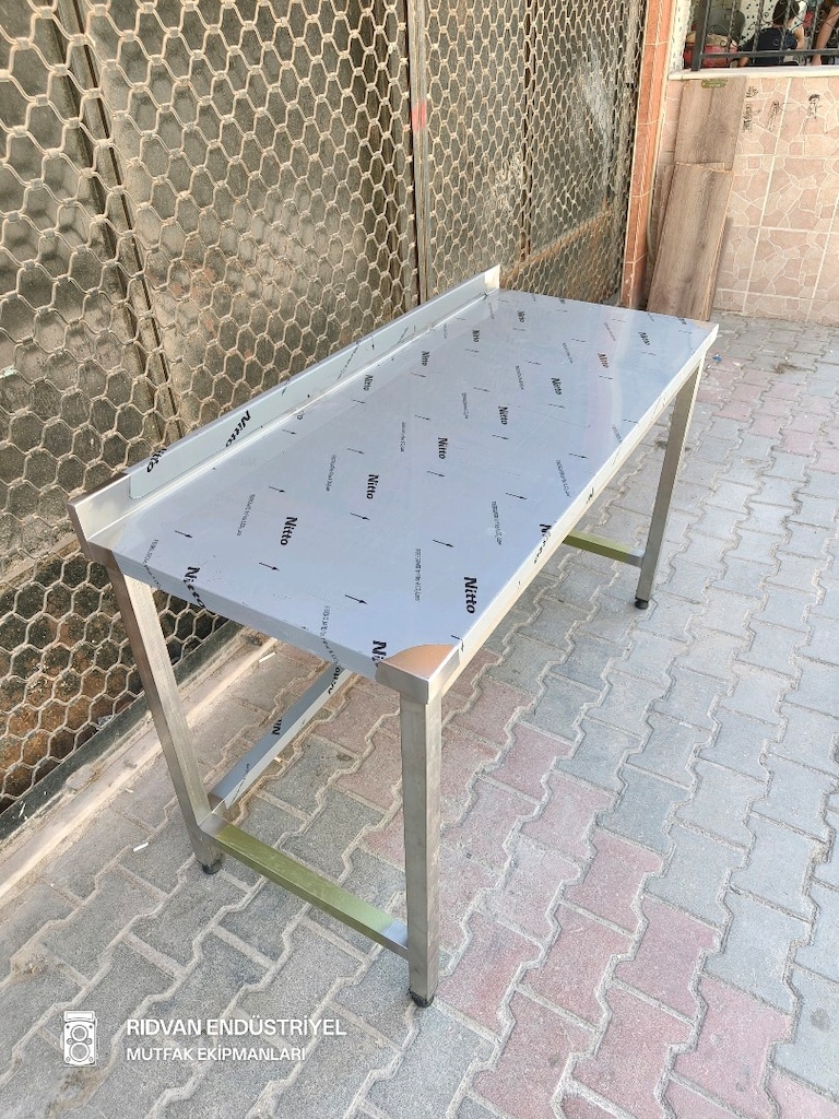 krom tezgah krom çalışma tezgahı endüstriyel hazır mutfak 140 cm krom - 8