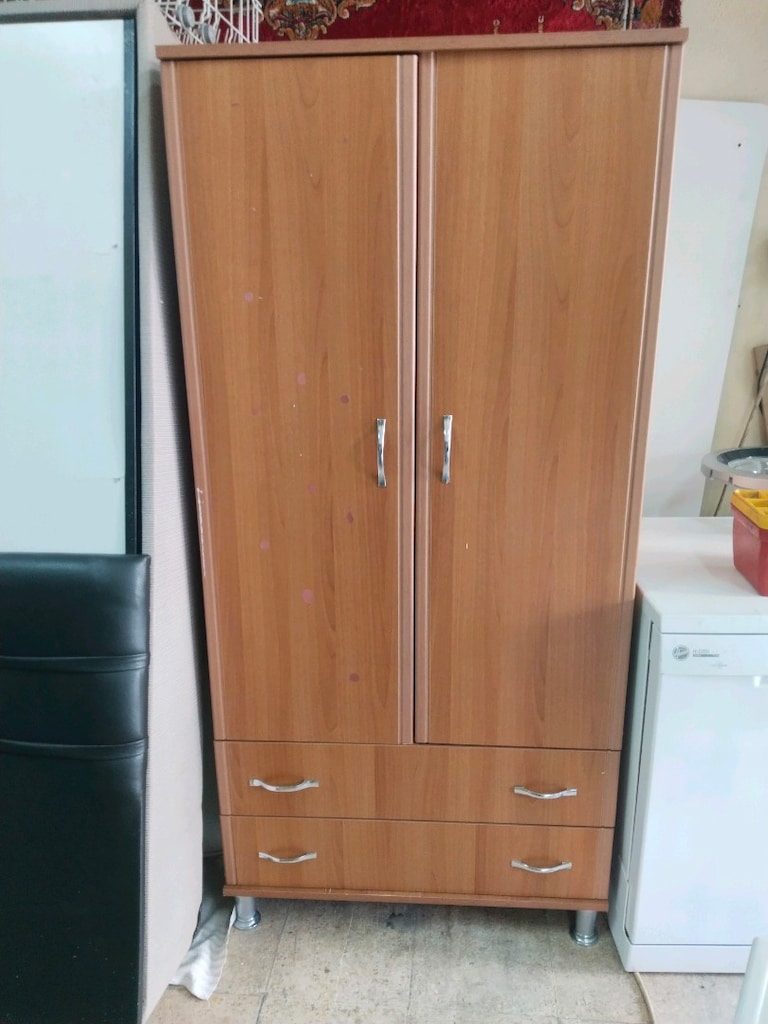 elbise dolabı 2 kapaklı çift çekmeceli buca heykel - 2