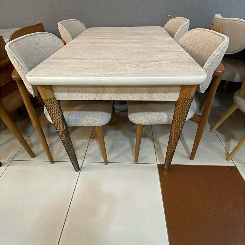 80x130 Traverten Masa Takımı – 4 Polo Sandalye - 2
