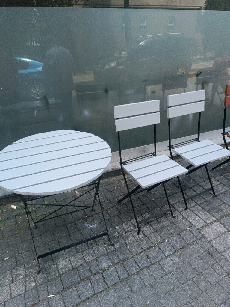 Metal ayaklı katlanır Yuvarlak takım - 3