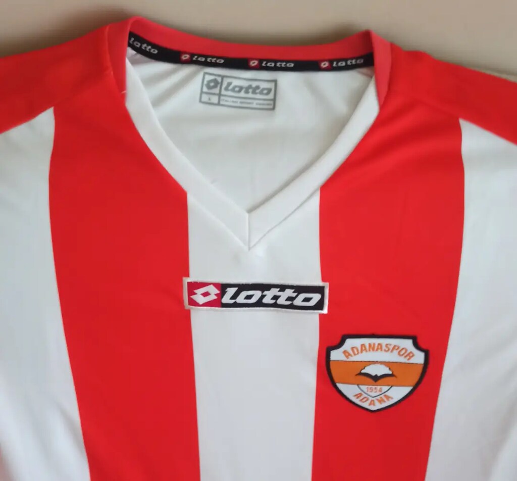 2014-2015 Sezonu Adanaspor Orijinal Çubuklu Forma Lotto Turuncu Beyaz - 3