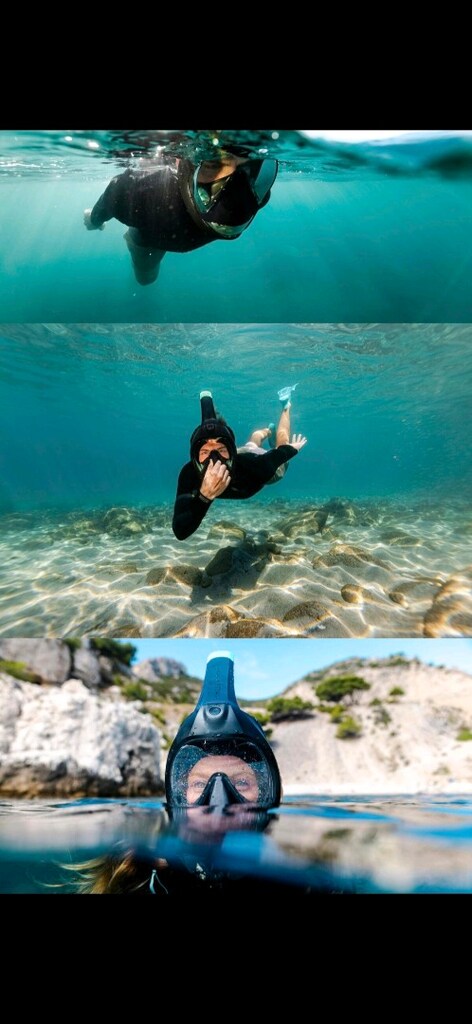 tam yüz maskesi havuz deniz snorkheli - 2