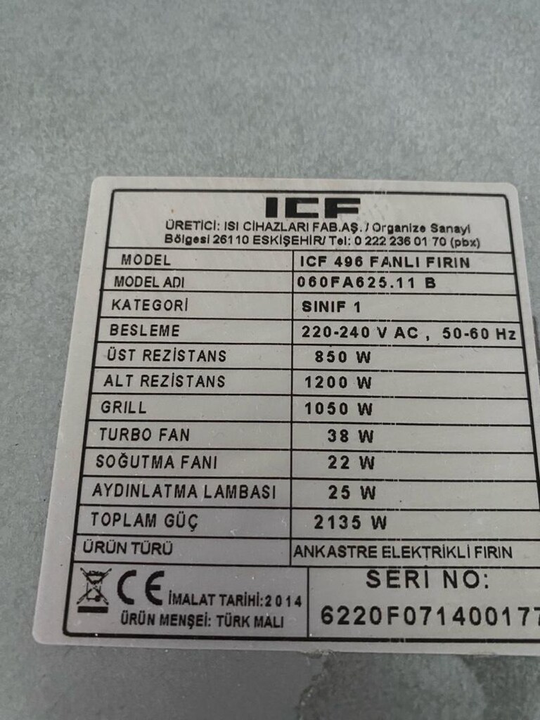 ICF Ankastre Turbo Fanlı Fırın - 8