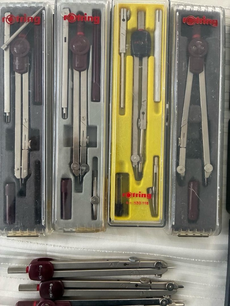 Koleksiyondan Rotring marka kutusunda Pergel setleri ve tek tek olan - 5