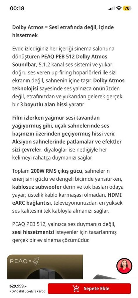 Peaq ses sistemi sıfır - 5