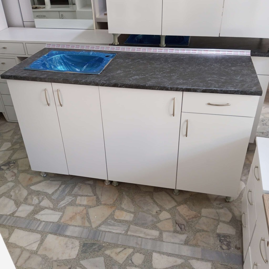 150 cm mutfak alt dolabı beyaz - 7