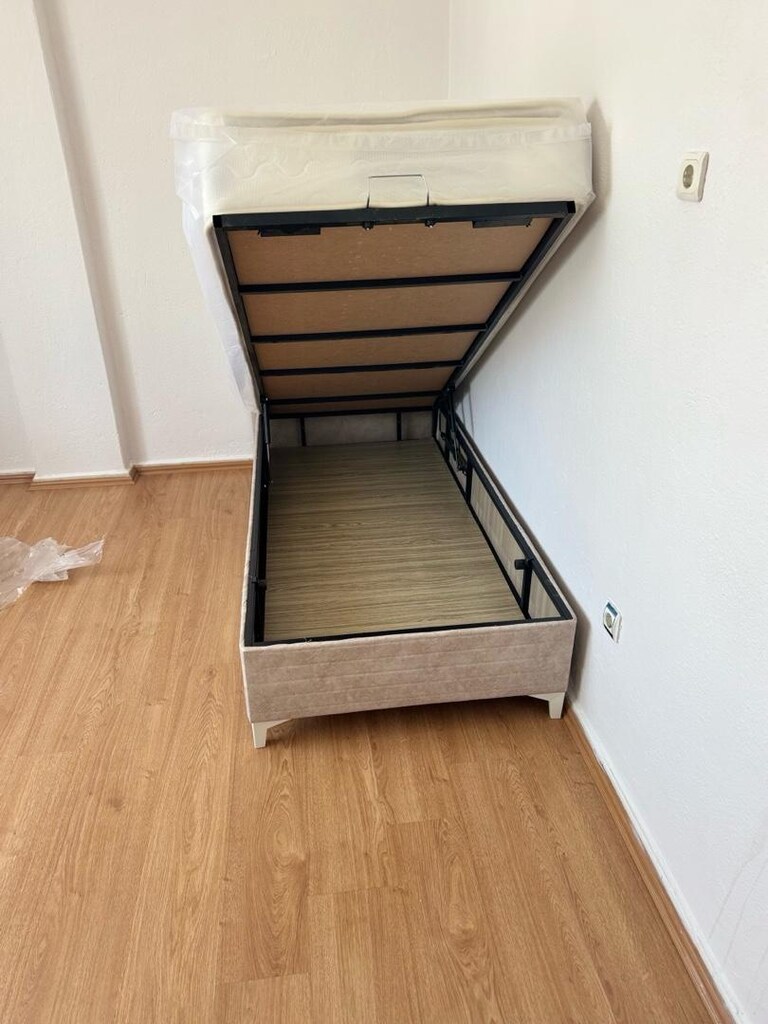Tek kişilik yatak baza başlık set halinde - 8