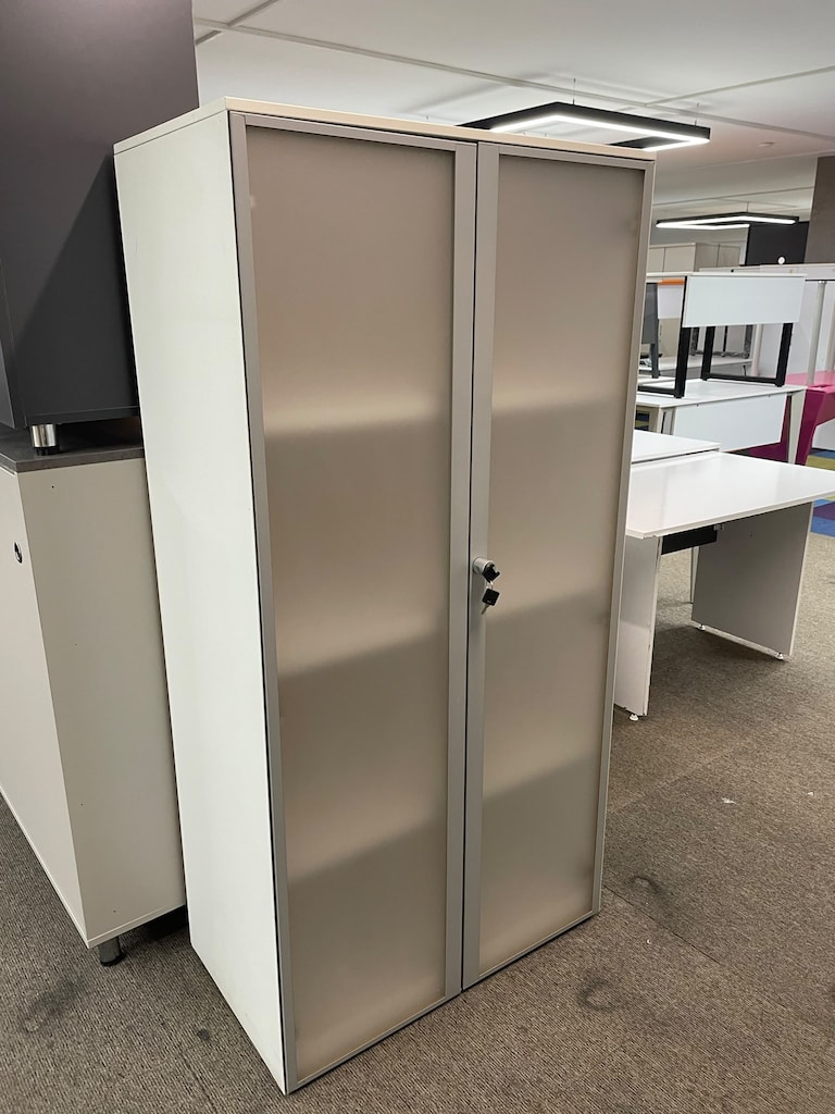 KLAS OFİS ÜSKÜDAR 80x45x160 BUZ CAMLI METAL RAFLI DOSYA DOLABI - 2