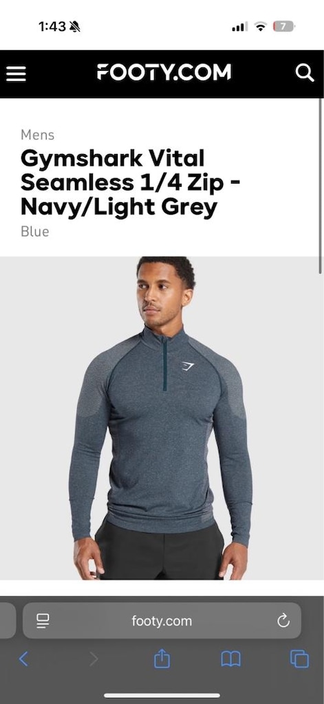 Gymshark Vital Seamless 1/4 Zip - Navy/Light / UZUN KOL GYMSHARK - 4