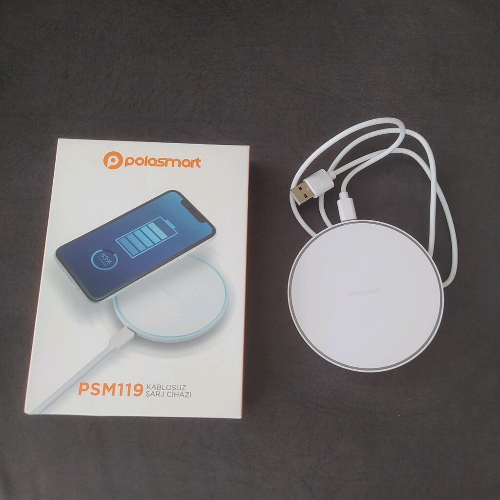 Polosmart PSM119 Kablosuz Masaüstü Şarj Cihazı Beyaz - 2