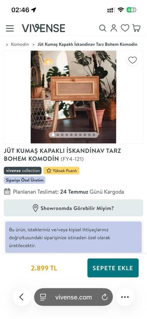 Vivense Jüt Kapaklı İskandinav Tarz Bohem Komodin Sıfır 2 Adet Var - 2