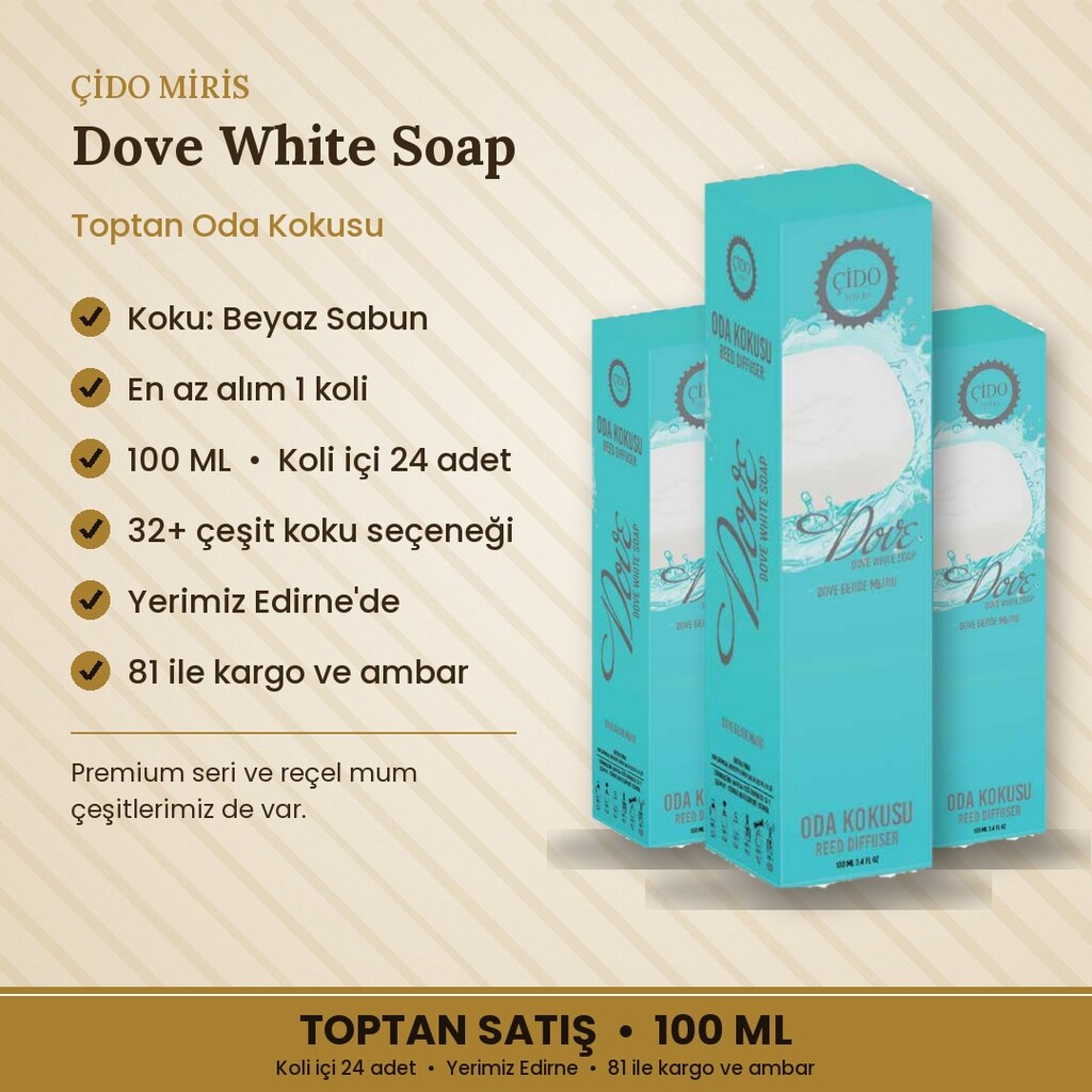 ÇİDO MİRİS BEYAZ SABUN ODA KOKUSU 100ML 32+ ÇEŞİT - 2