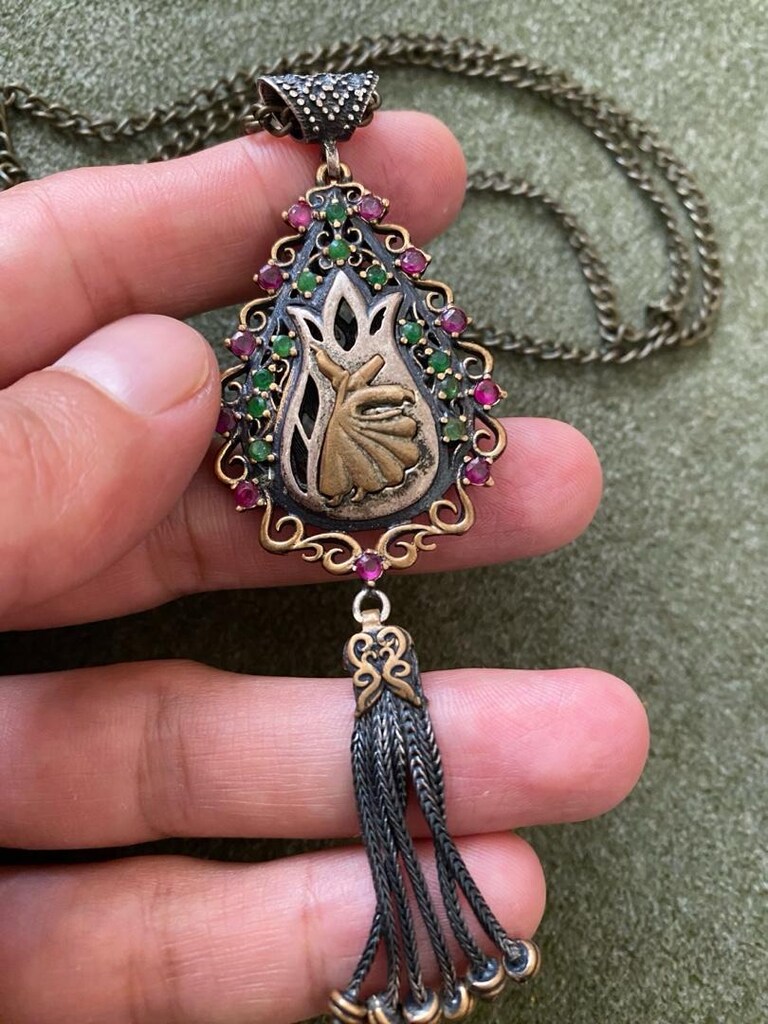 925 ayar antika kolye - 6