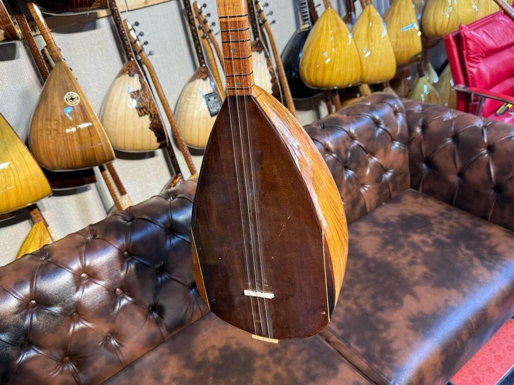 TAM PROFESYONEL 41 TEKNE OYMA KESTANE UZUN SAP KURT AĞIZLI SAZ - 2