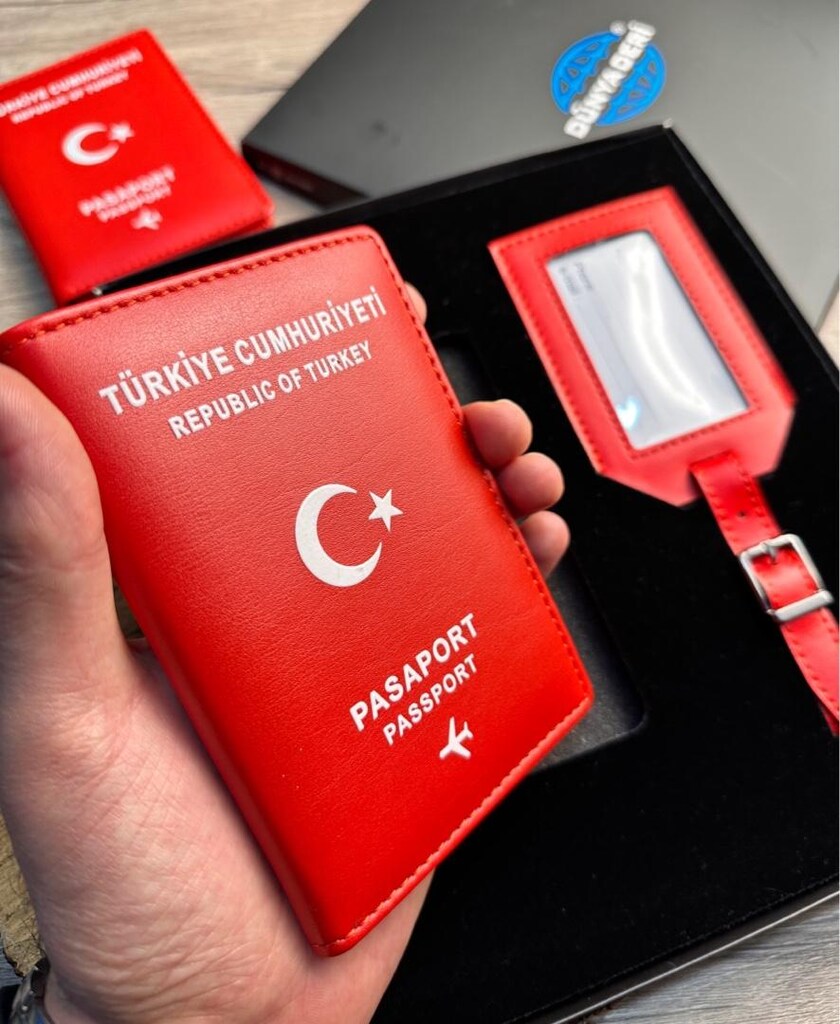 Pasaport Kılıfı, Pasaport Kabı Cüzdanı, Bagaj Valiz Etiketi 2’li Set - 12