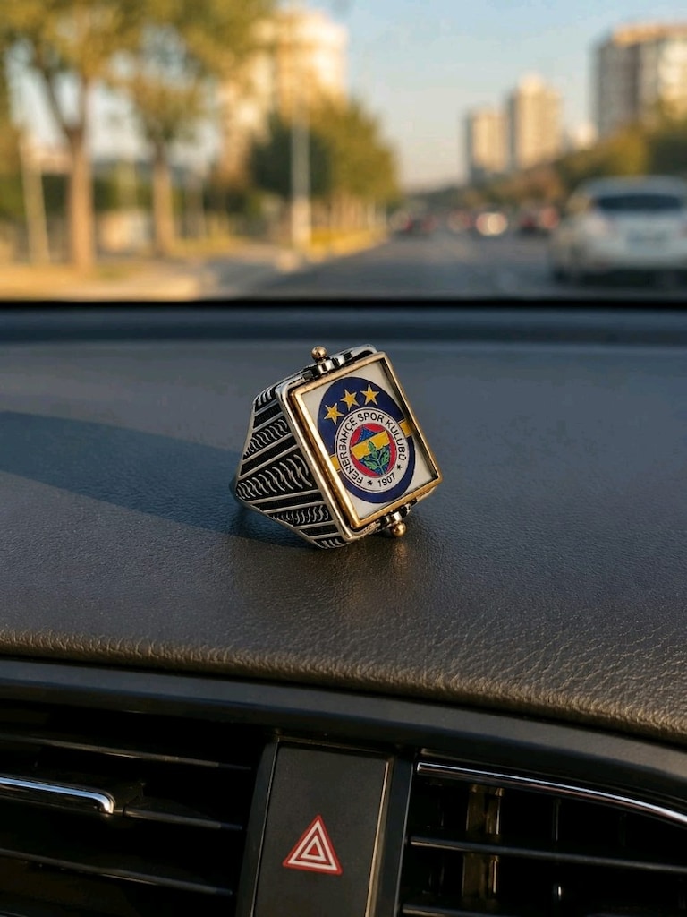 925 Ayar Fenerbahçe Gümüş Yüzük - 6