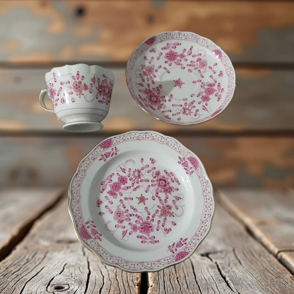 Vintage Alman Meissen Trio Fincan - 4