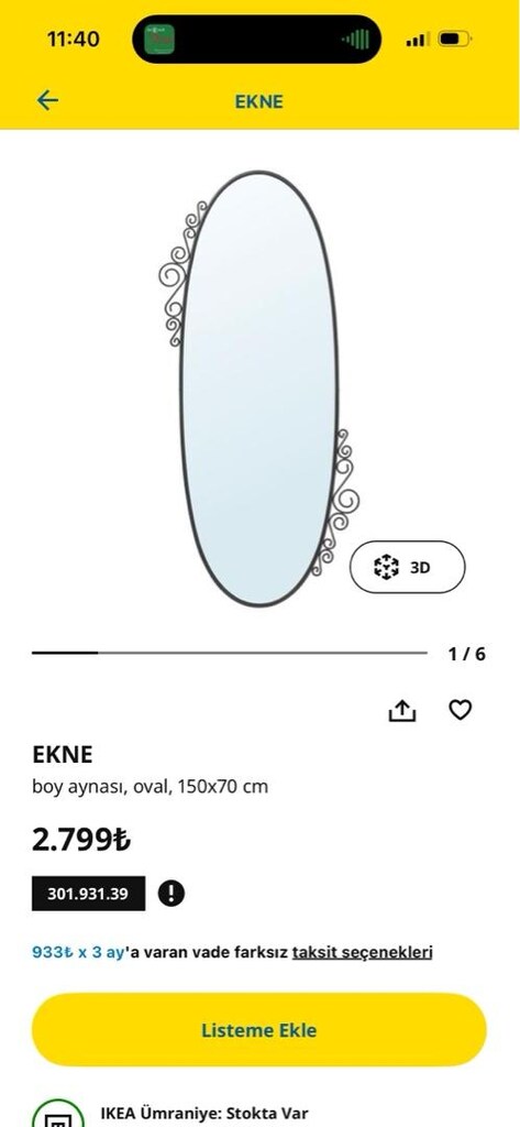 ıkea ekne boy aynası - 2