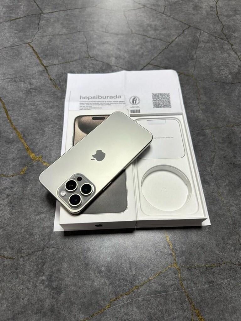 iPhone 15 pro max naturel titanyum kutulu faturalı hatasız çiziksiz - 5