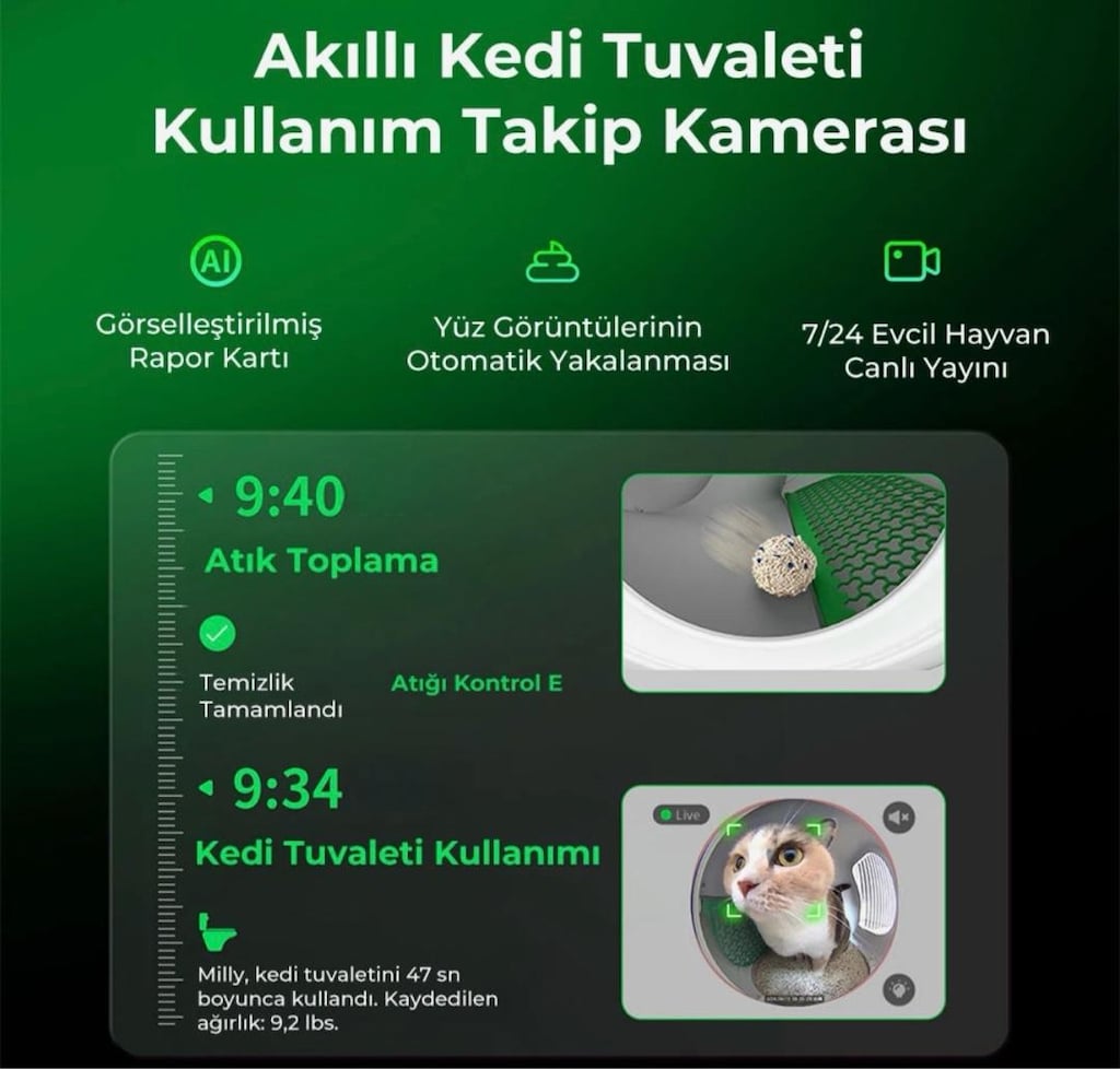 Petkit Purobot Max Pro Akıllı Tam Otomatik Kedi Tuvaleti - 4