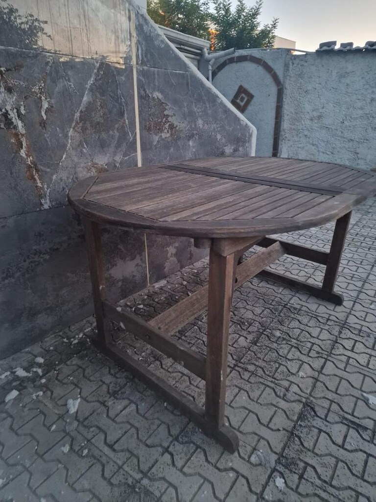 Gerçek tik ağacından 8 kişilik masa - 3