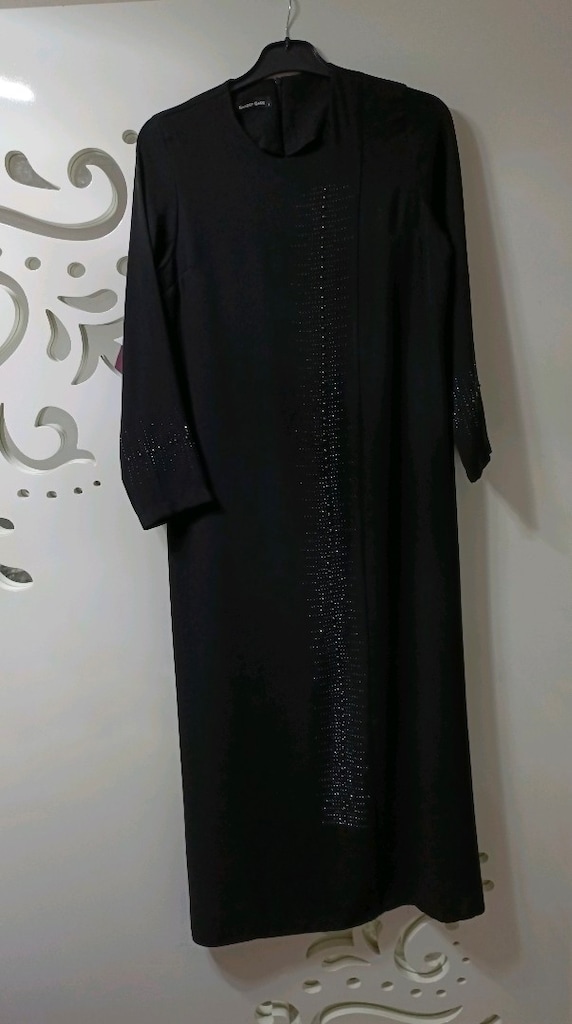 Siyah krep abiye elbise - 2