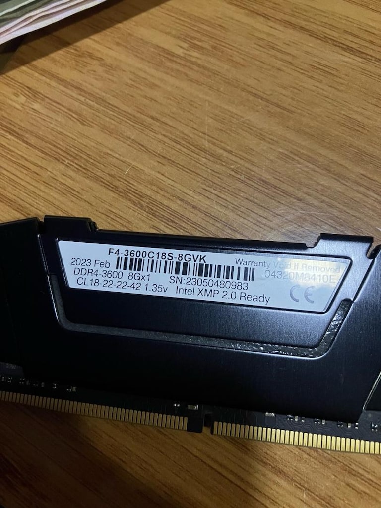 Gskill 16GB (2x8) DDR4 3600MHZ Ram - 2