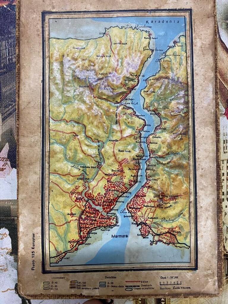 Antika Sadık Yöntem İstanbul Kabartma Harita - 4