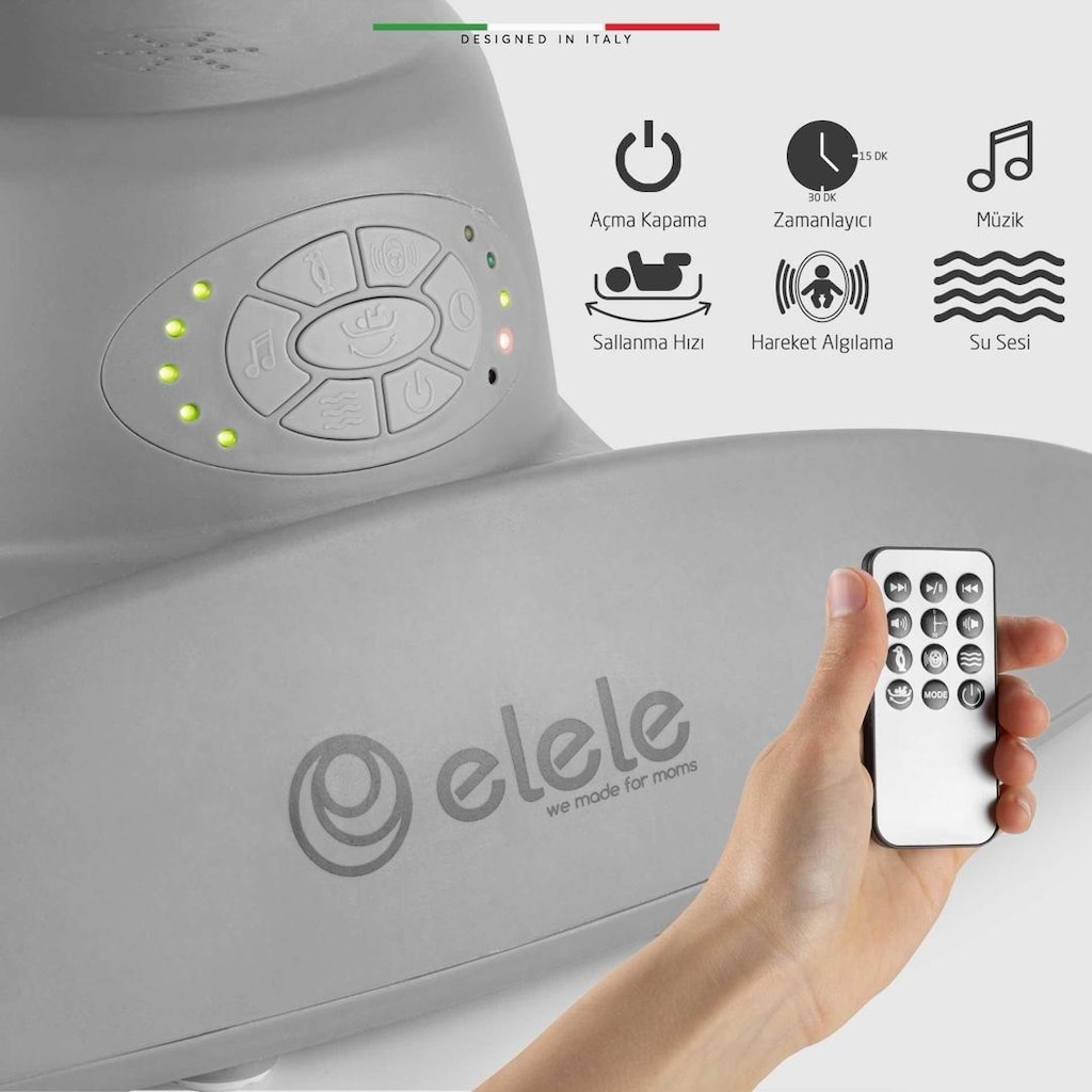 Roma Lüks Elektrikli Otomatik Sallanan Ana Kucağı 360° Dönebilen Kadem - 4