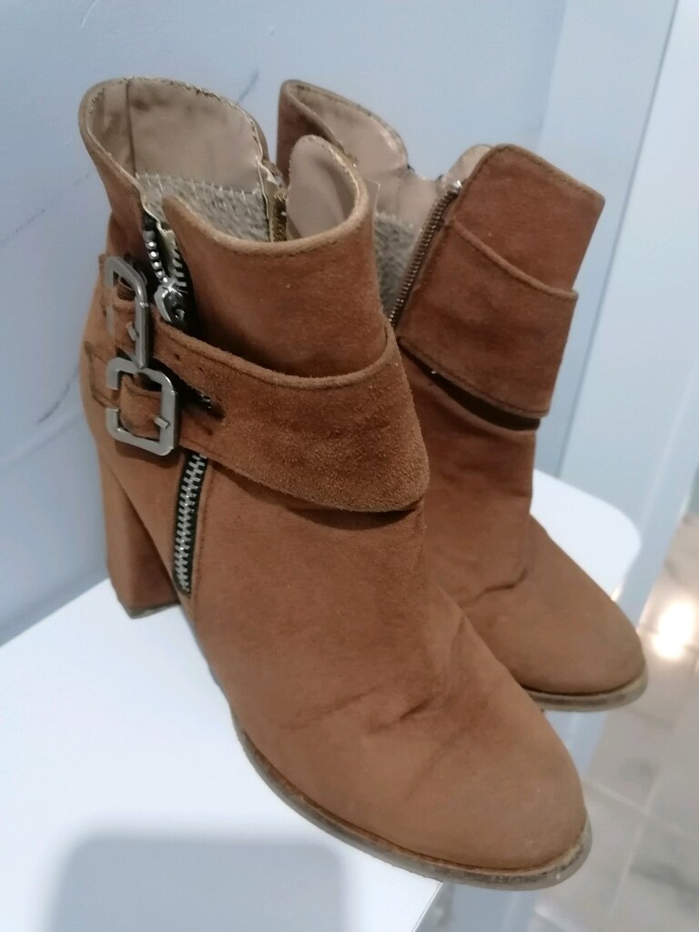 Bot fermuarlı süet - 2
