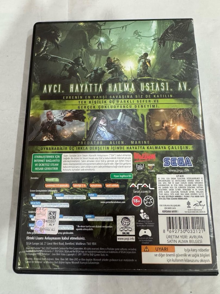 Aliens vs Predator PC DVD - Sıfırından Uygun Fiyata Al