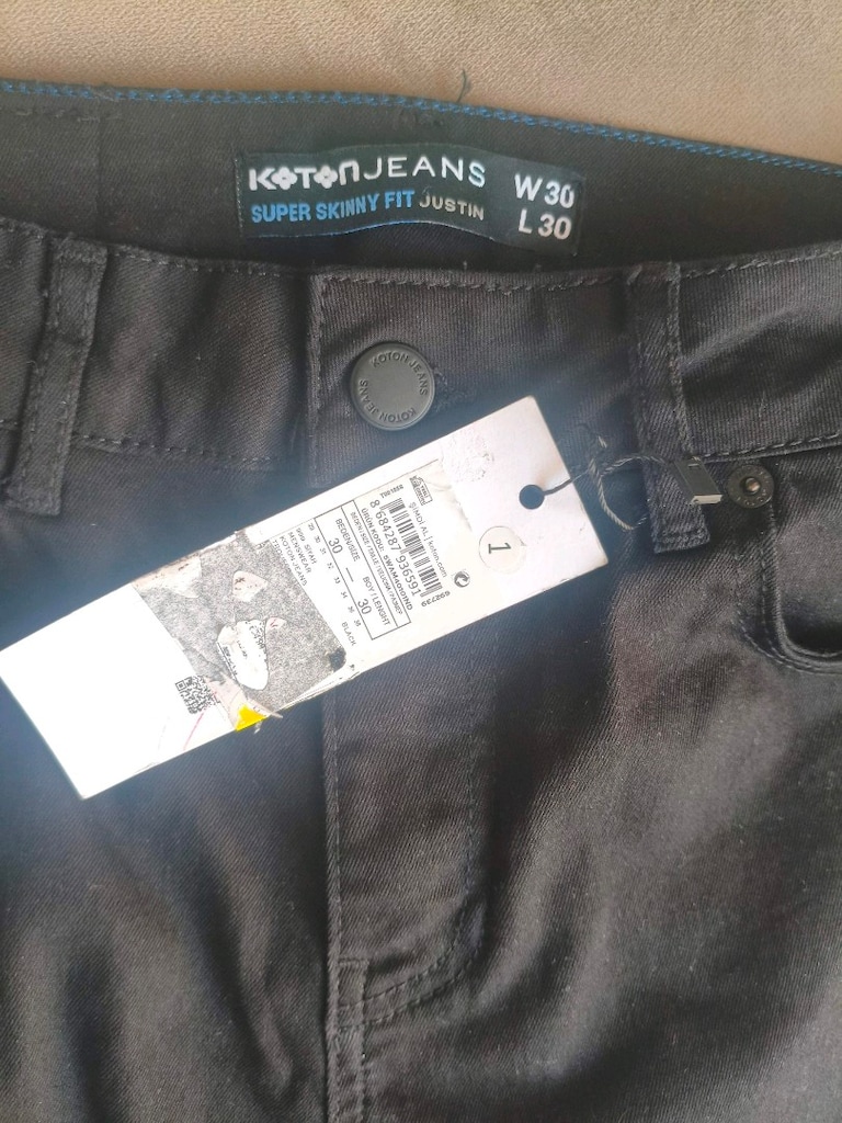 Koton siyah kot. W:30 L:30 beden. Justin model. süper skinny fır. dar - 4