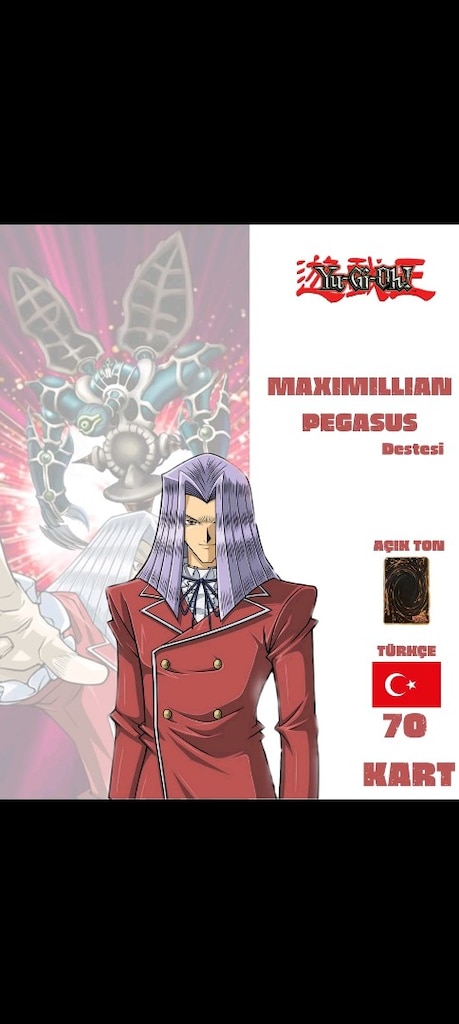 Türkçe Maximillion Pegasus Destesi 70 Yugioh Kartı Yu-Gi-Oh!