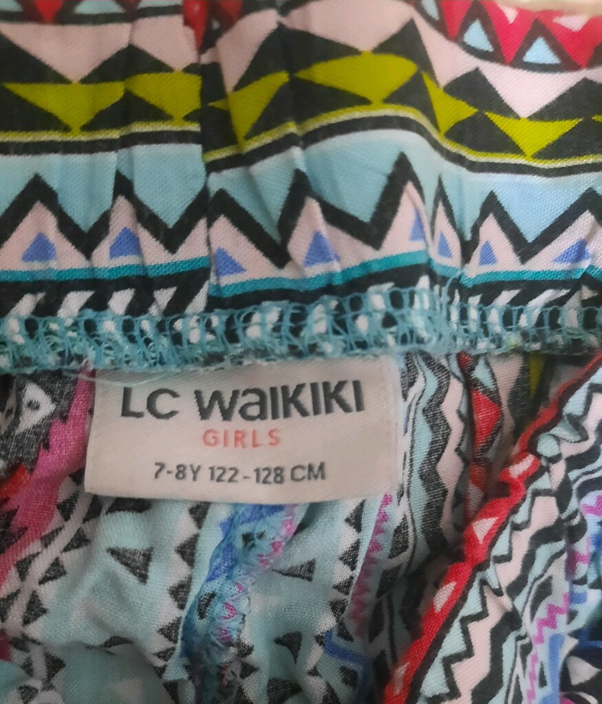LCW Etnik Desenli Dökümlü Şalvar Pantolon (7-8Y) - 2