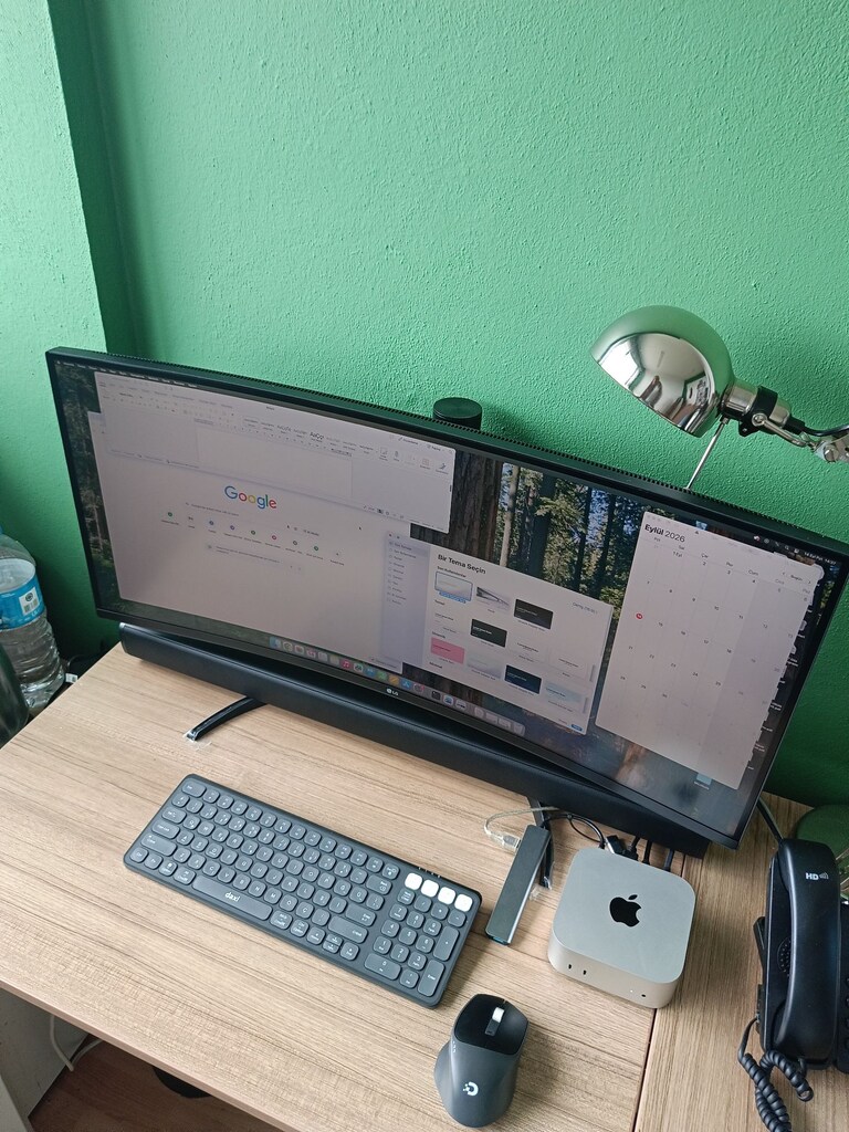 Mac Mini M4 16GB, 256Gb/LG 34" Kavisli Pivot Monitör/Xiaomi Soundbar - 3