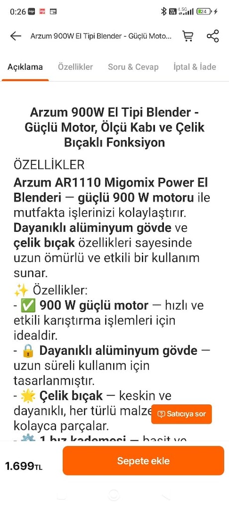 Arzum el tipi blender - 4