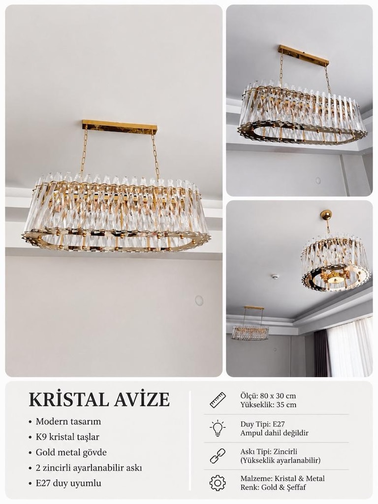 SAHİBİNDEN TEMİZ 1 YILLIK KRİSTAL AVİZE