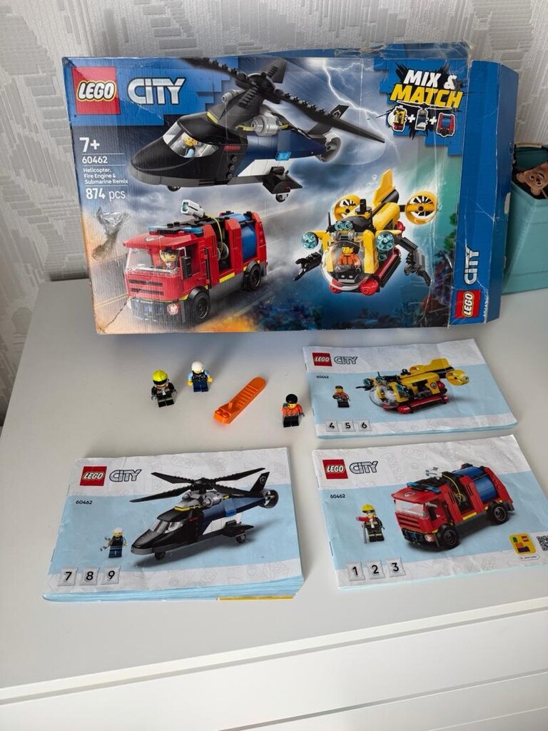 lego city helikopter, itfaiye kamyonu, denizaltı karışımı lego 60462 - 3