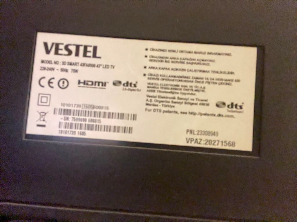 Vestel 3D Smart 43FA8500 43" LED TV - 3